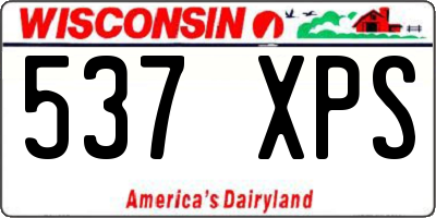 WI license plate 537XPS