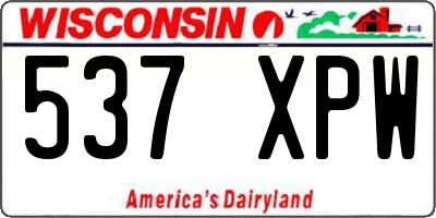 WI license plate 537XPW