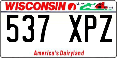 WI license plate 537XPZ