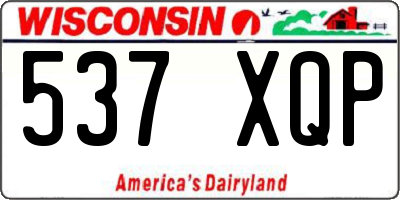 WI license plate 537XQP