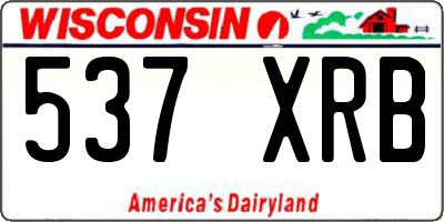 WI license plate 537XRB