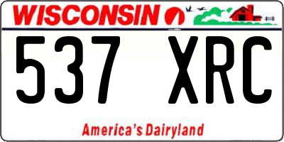 WI license plate 537XRC