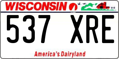 WI license plate 537XRE