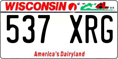 WI license plate 537XRG