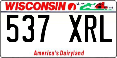 WI license plate 537XRL