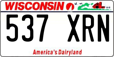 WI license plate 537XRN