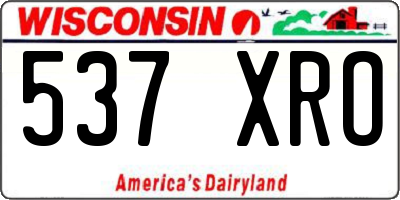 WI license plate 537XRO