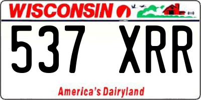 WI license plate 537XRR