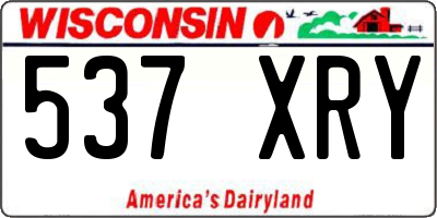 WI license plate 537XRY
