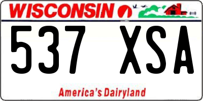 WI license plate 537XSA