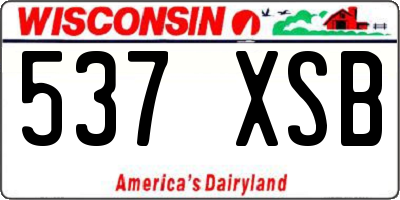 WI license plate 537XSB