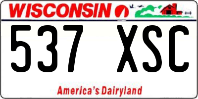 WI license plate 537XSC