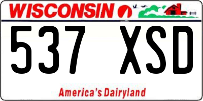 WI license plate 537XSD