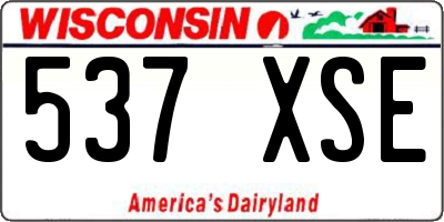 WI license plate 537XSE
