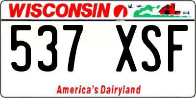 WI license plate 537XSF
