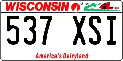 WI license plate 537XSI