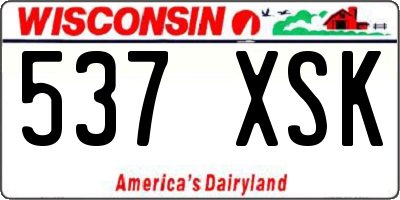 WI license plate 537XSK