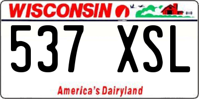 WI license plate 537XSL
