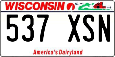 WI license plate 537XSN