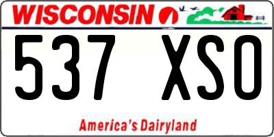 WI license plate 537XSO