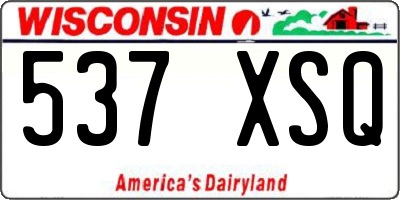WI license plate 537XSQ