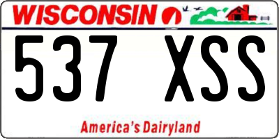 WI license plate 537XSS