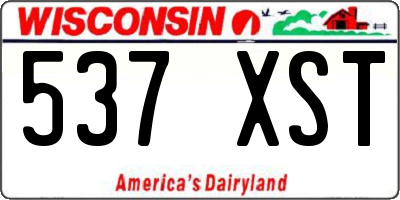 WI license plate 537XST
