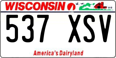 WI license plate 537XSV