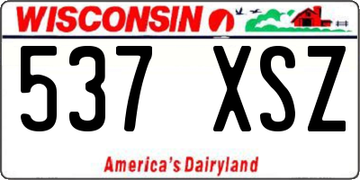 WI license plate 537XSZ