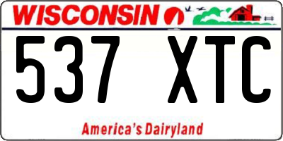 WI license plate 537XTC