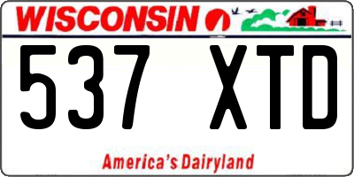 WI license plate 537XTD