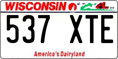 WI license plate 537XTE