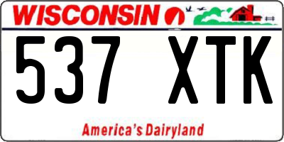 WI license plate 537XTK
