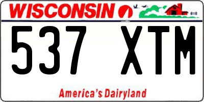 WI license plate 537XTM