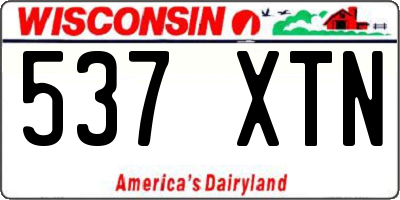 WI license plate 537XTN