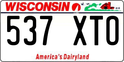 WI license plate 537XTO