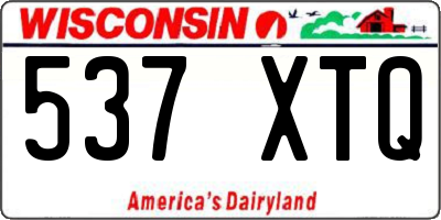 WI license plate 537XTQ