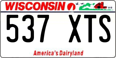 WI license plate 537XTS