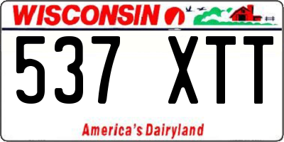 WI license plate 537XTT