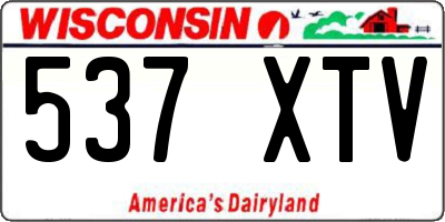 WI license plate 537XTV