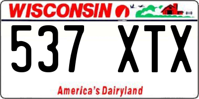 WI license plate 537XTX