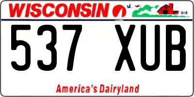 WI license plate 537XUB