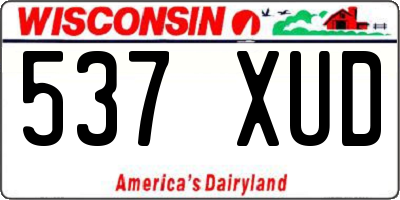 WI license plate 537XUD
