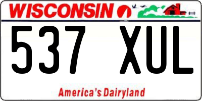 WI license plate 537XUL