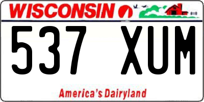 WI license plate 537XUM
