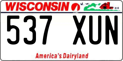 WI license plate 537XUN