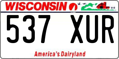 WI license plate 537XUR