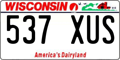 WI license plate 537XUS