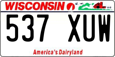 WI license plate 537XUW