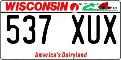 WI license plate 537XUX